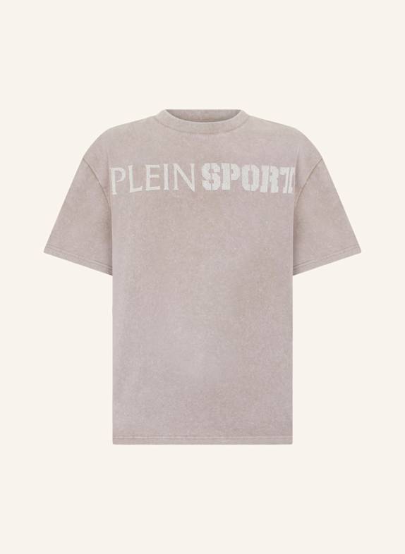 PLEIN SPORT PLEIN SPORT Washed Round Neck T-Shirt Crackle Scratch BEIGE