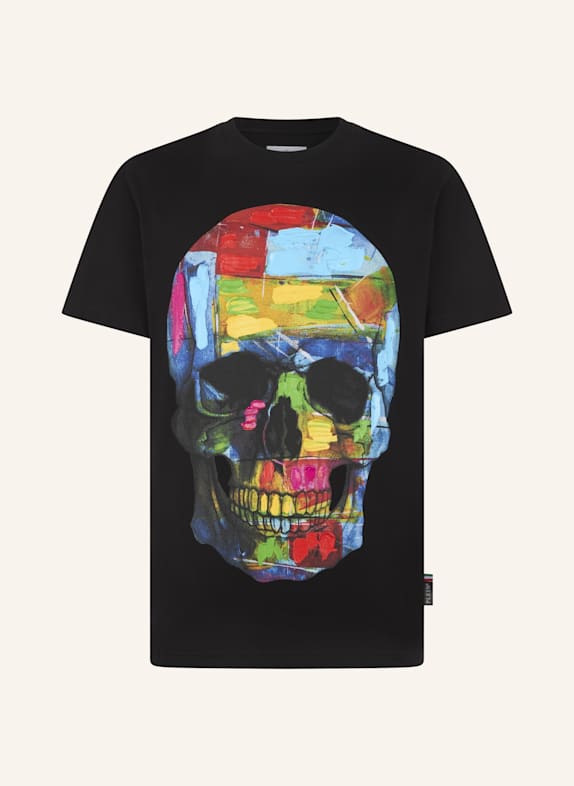 PHILIPP PLEIN PHILIPP PLEIN Round Neck T-Shirt Painted Skull SCHWARZ