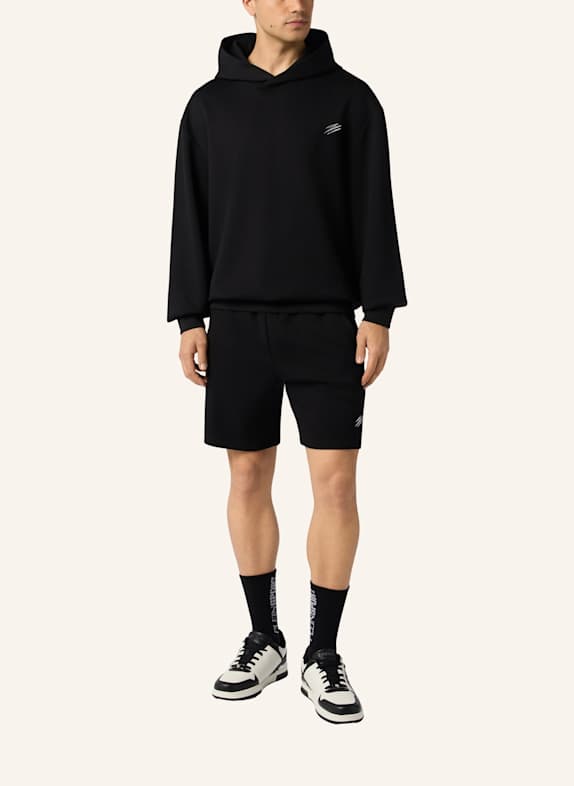 PLEIN SPORT Kapuzen-Sweatshirt CHROME SCHWARZ