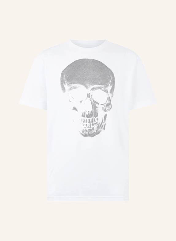 PHILIPP PLEIN PHILIPP PLEIN Round Neck T-Shirt Glitter Skull WEISS