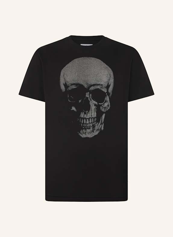 PHILIPP PLEIN PHILIPP PLEIN Round Neck T-Shirt Glitter Skull SCHWARZ