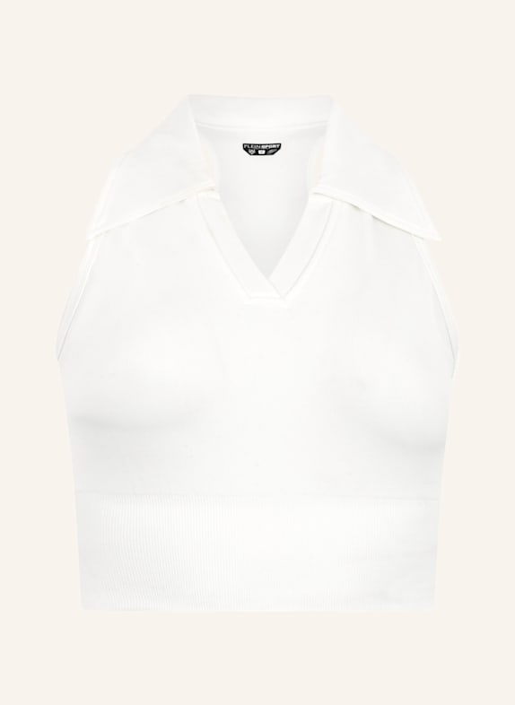 PLEIN SPORT PLEIN SPORT Polo Neck Cropped Top PS WEISS