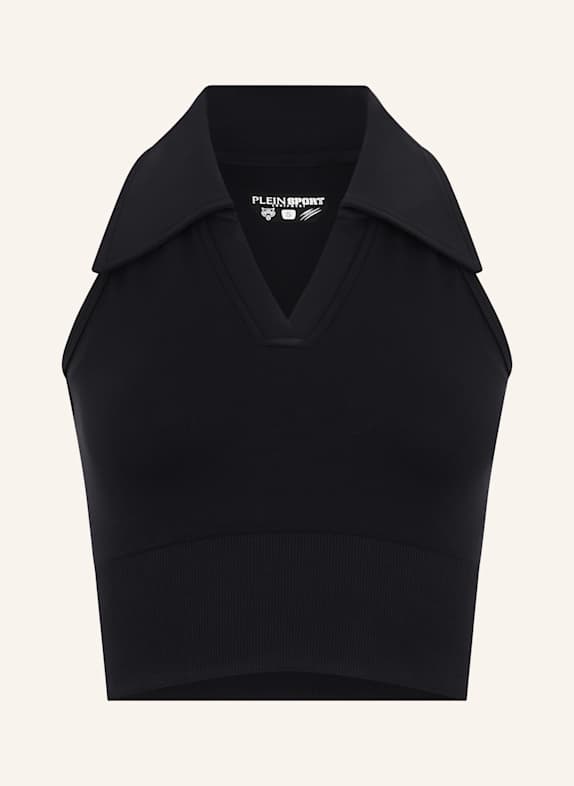 PLEIN SPORT PLEIN SPORT Polo Neck Cropped Top PS SCHWARZ