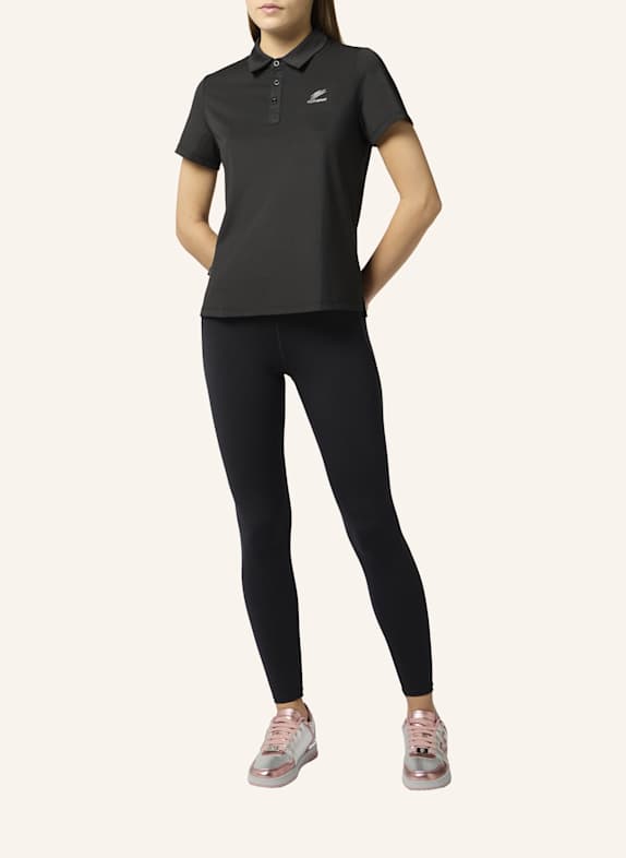 PLEIN SPORT Kurzarm-Poloshirt SCRATCH SCHWARZ