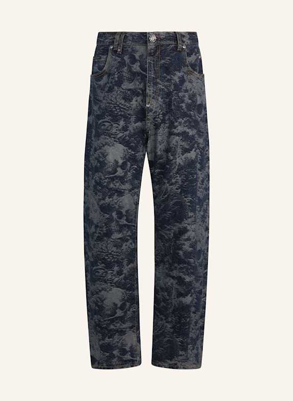 PHILIPP PLEIN PHILIPP PLEIN Beach Boy Fit Jeans All-Over Skulls Skull BLAU