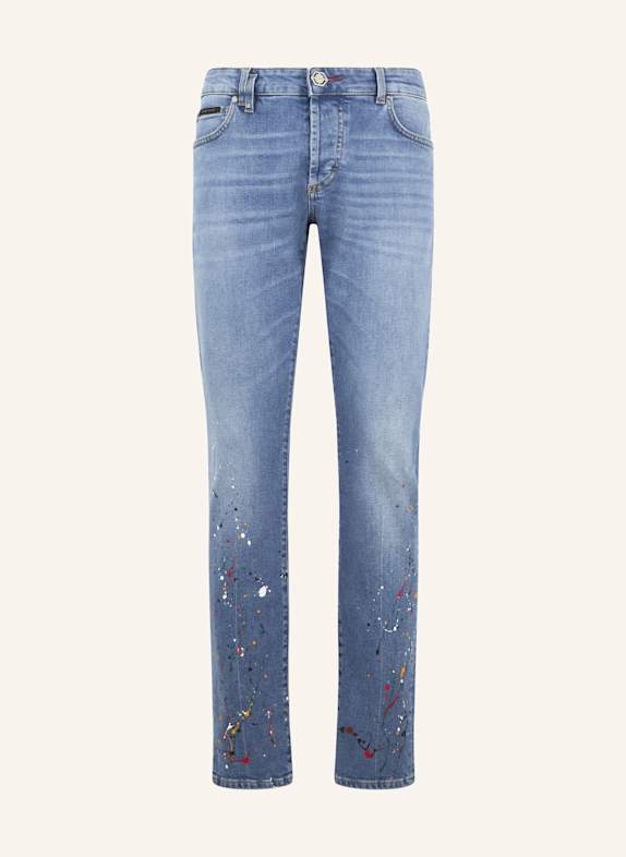 PHILIPP PLEIN PHILIPP PLEIN Super Straight Cut Jeans Paint HELLBLAU