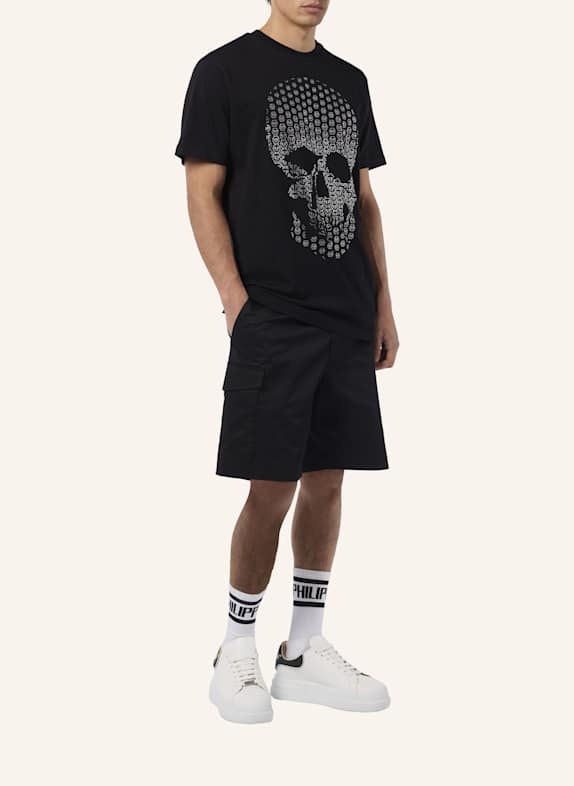 PHILIPP PLEIN Kurzarm-Rundhals-T-Shirt SKULL SCHWARZ