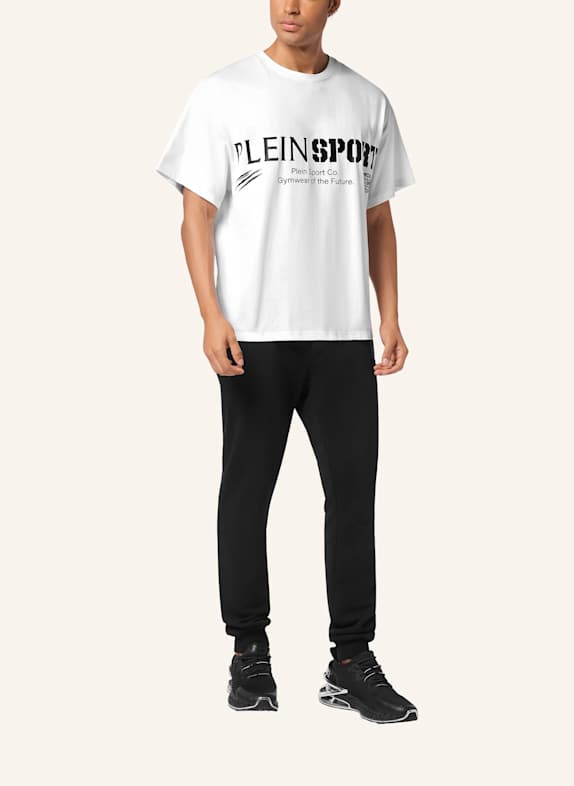 PLEIN SPORT Kurzarm-Rundhals-T-Shirt LOGO WEISS