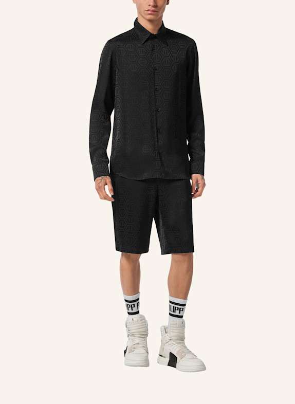 PHILIPP PLEIN Slim-Fit-Hemd MONOGRAM SCHWARZ