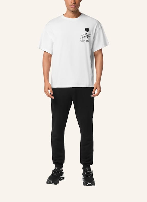 PLEIN SPORT Kurzarm-Rundhals-T-Shirt TIGER WEISS