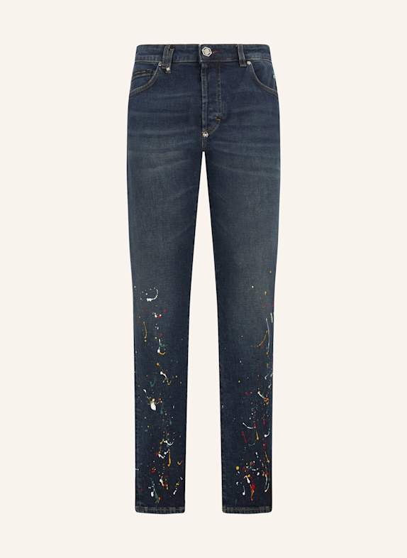 PHILIPP PLEIN PHILIPP PLEIN Super Straight Cut Jeans Paint BLAU