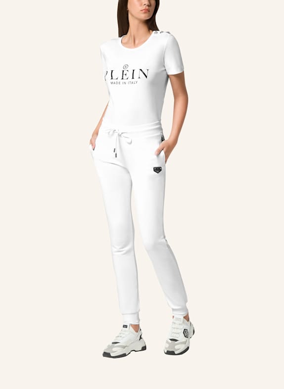 PHILIPP PLEIN Jogginghose ICONIC PLEIN WEISS
