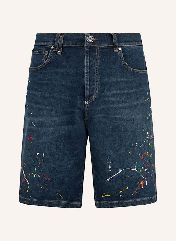 PHILIPP PLEIN PHILIPP PLEIN Denim Shorts Paint BLAU