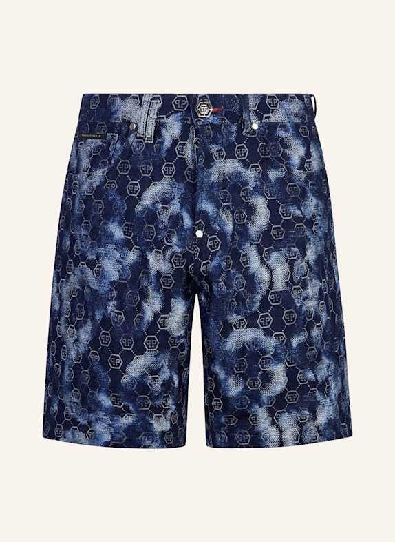 PHILIPP PLEIN PHILIPP PLEIN Denim Shorts Jacquard Monogram DUNKELBLAU
