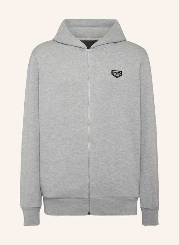 PHILIPP PLEIN Sweatjacke mit Kapuze ICONIC PLEIN GRAU