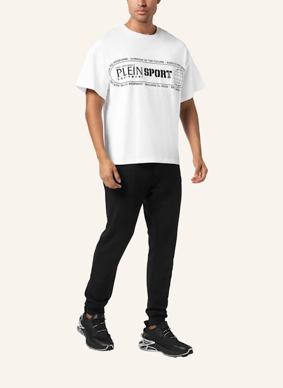 PLEIN SPORT Kurzarm-Rundhals-T-Shirt LOGO WEISS