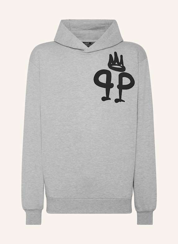 PHILIPP PLEIN Sweatshirt mit Kapuze KING PLEIN GRAU