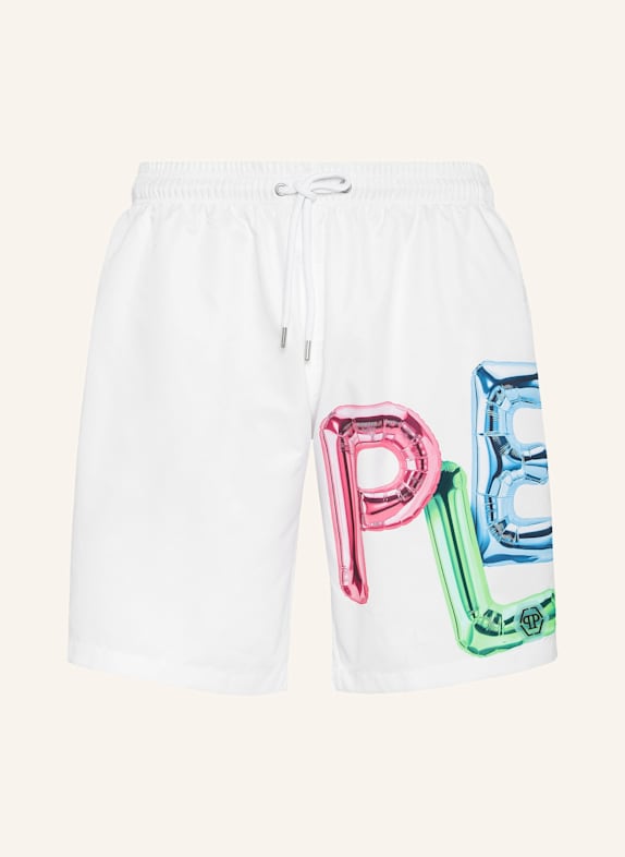 PHILIPP PLEIN PHILIPP PLEIN Badehose BOMBING GRAFFITI WEISS