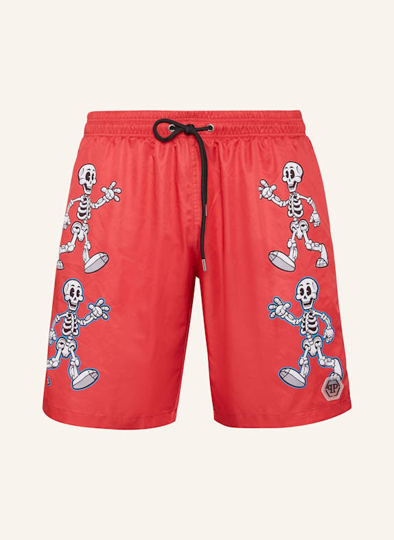 PHILIPP PLEIN PHILIPP PLEIN Badehose SKELETON ROT