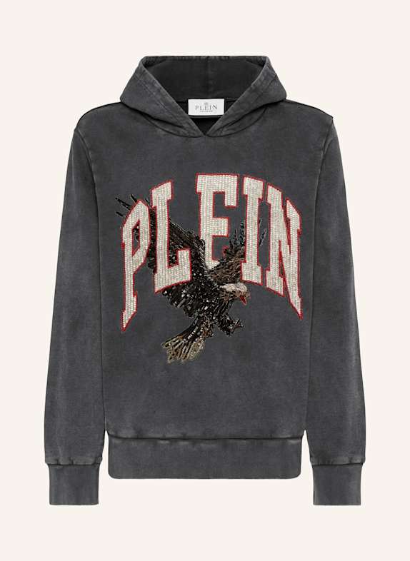 PHILIPP PLEIN Kapuzen-Sweatshirt EAGLE SCHWARZ