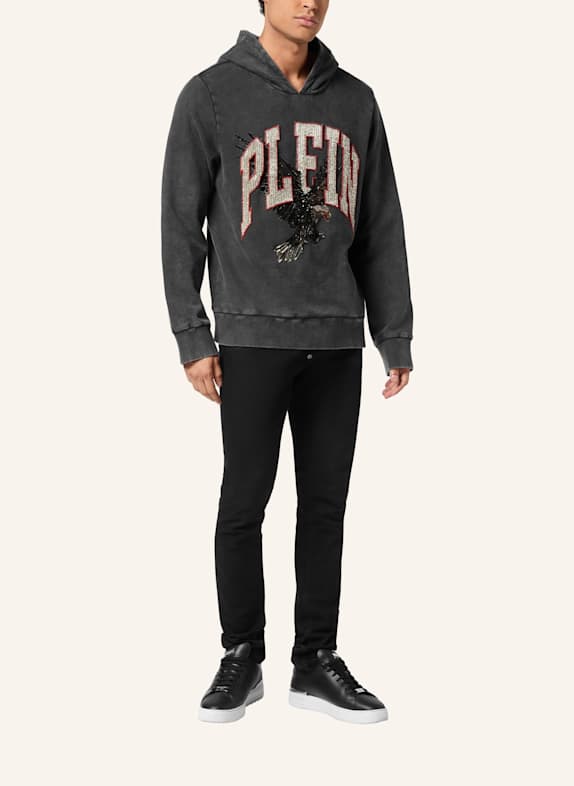 PHILIPP PLEIN Kapuzen-Sweatshirt EAGLE SCHWARZ