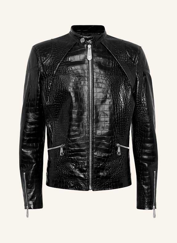 PHILIPP PLEIN Leder-Moto-Jacke COCCO SCHWARZ