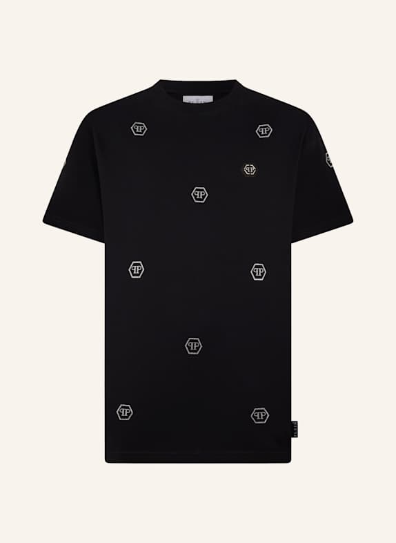 PHILIPP PLEIN PHILIPP PLEIN Round Neck T-Shirt Monogram Stones Monogram SCHWARZ