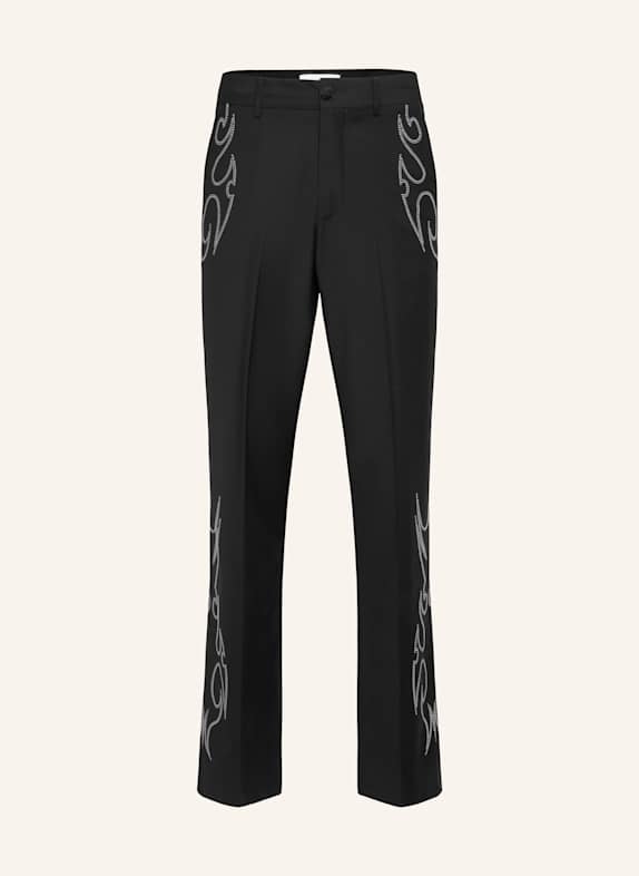 PHILIPP PLEIN Weite Hosenbeine SCHWARZ