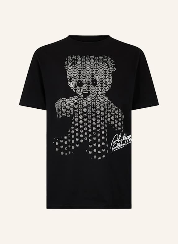 PHILIPP PLEIN PHILIPP PLEIN Round Neck T-Shirt Teddy Strass Teddy Bear SCHWARZ