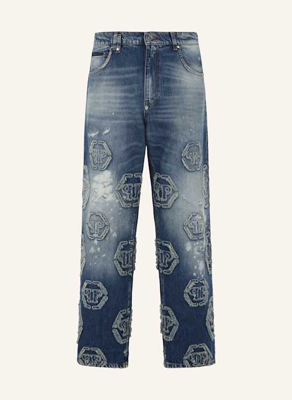PHILIPP PLEIN PHILIPP PLEIN Beach Boy Jeans Raw Edge Monogram DUNKELBLAU