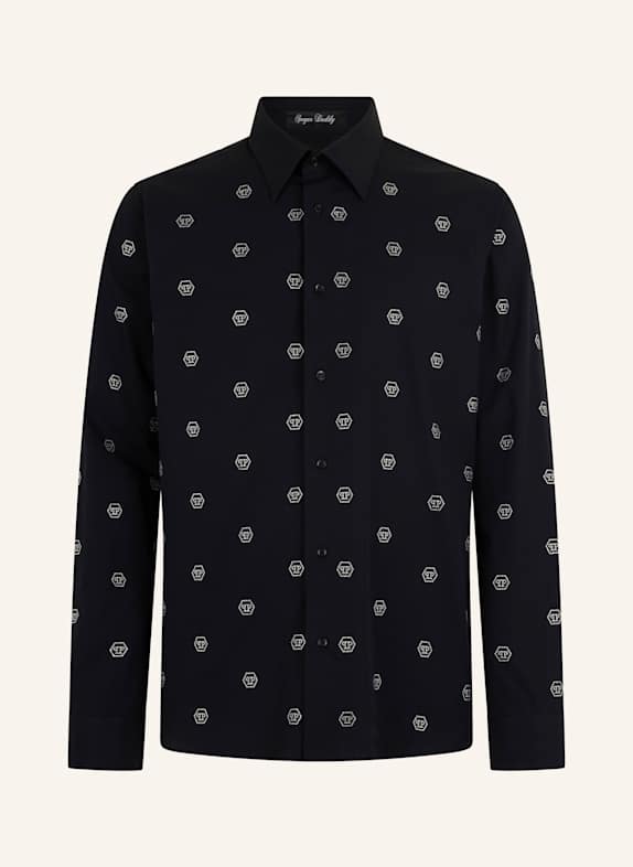 PHILIPP PLEIN PHILIPP PLEIN Sugar Daddy Cut Shirt Monogram Strass SCHWARZ