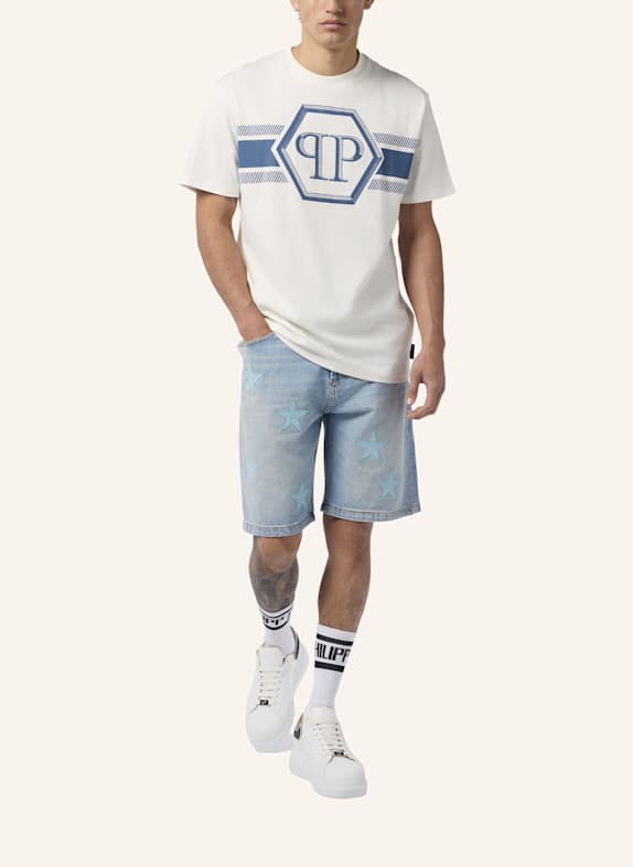 PHILIPP PLEIN Kurzarm-Rundhals-T-Shirt HEXAGON SCHWARZ