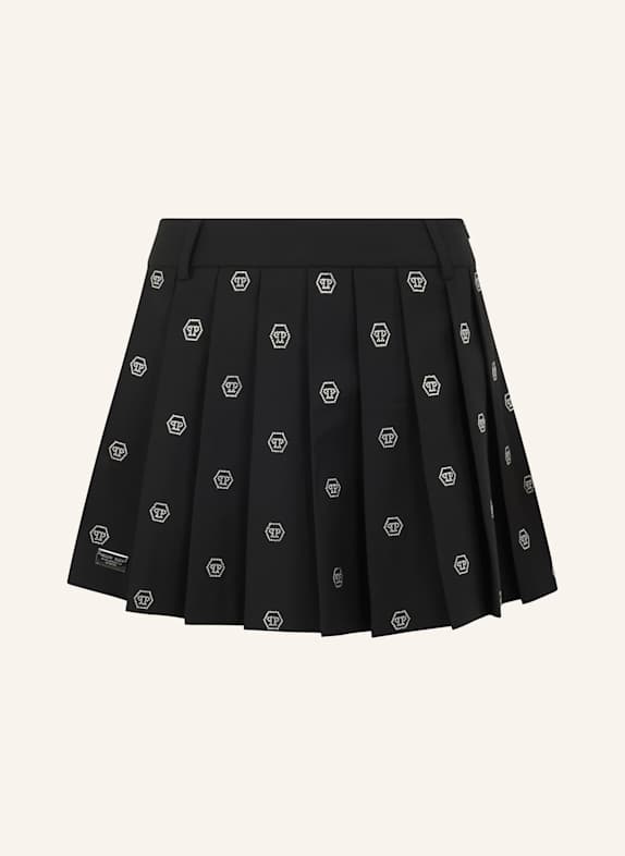 PHILIPP PLEIN PHILIPP PLEIN Pleated Mini Skirt Small Monogram Strass Monogram Strass SCHWARZ