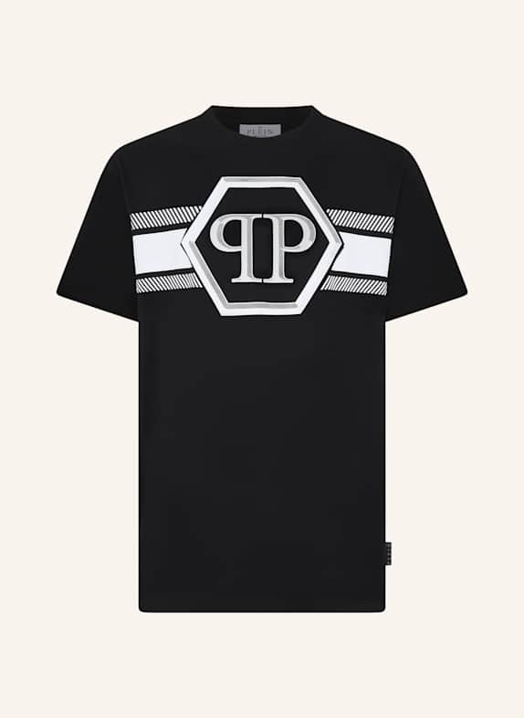 PHILIPP PLEIN PHILIPP PLEIN Round Neck T-Shirt Hexagon Line SCHWARZ