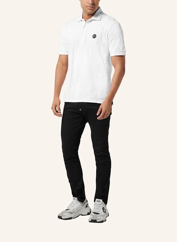 PHILIPP PLEIN Kurzarm-Poloshirt CREST WEISS