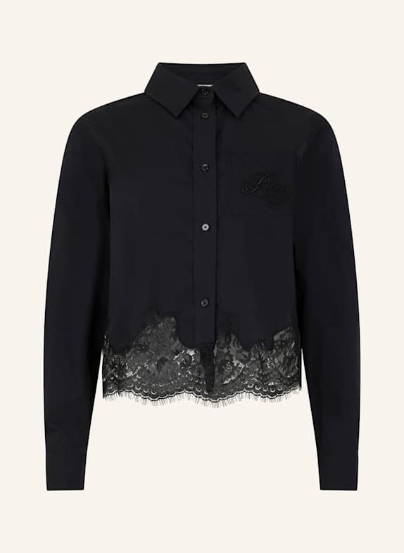 PHILIPP PLEIN PHILIPP PLEIN Popeline Cropped Shirt Lace SCHWARZ