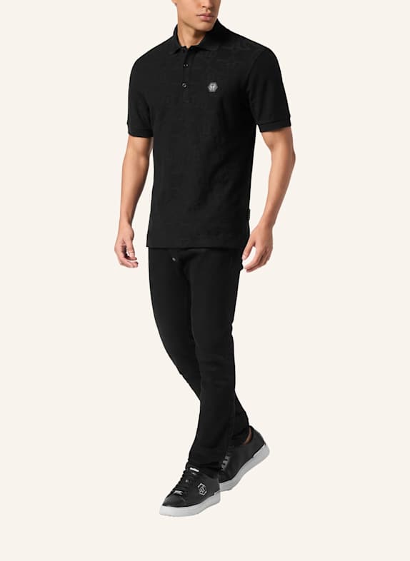 PHILIPP PLEIN Kurzarm-Poloshirt CREST SCHWARZ