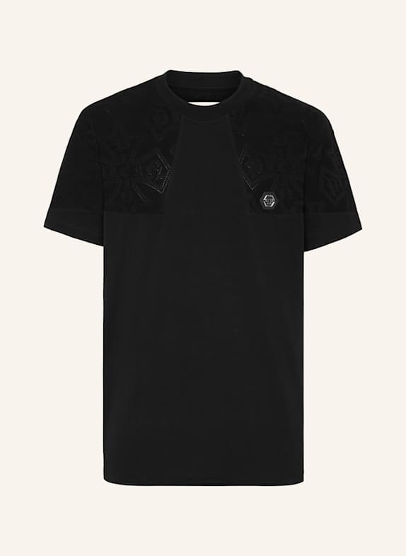 PHILIPP PLEIN T-Shirt Rundhalsausschnitt Ss CREST SCHWARZ