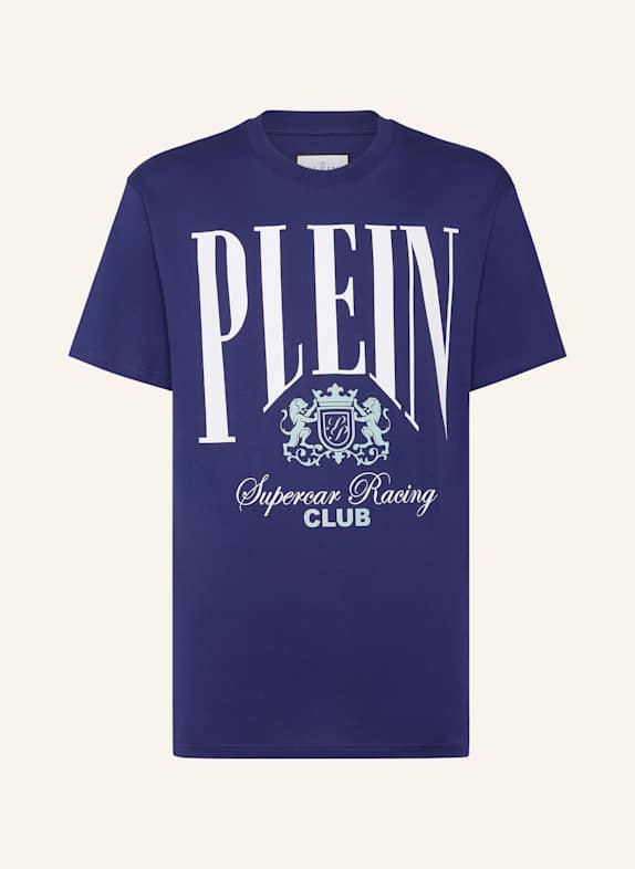PHILIPP PLEIN T-Shirt Rundhalsausschnitt Ss RACING DUNKELBLAU