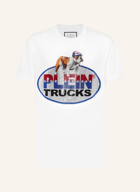 PHILIPP PLEIN T-Shirt Rundhalsausschnitt Ss Bulldog WEISS