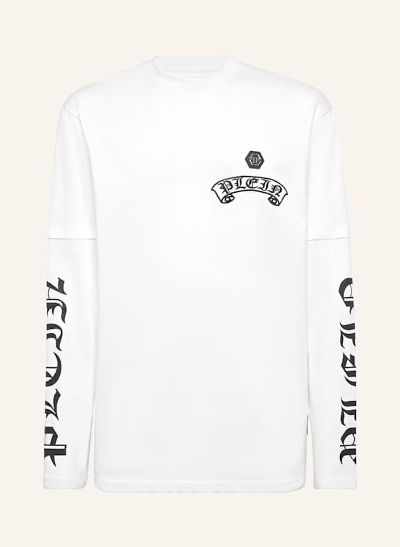PHILIPP PLEIN T-Shirt Rundhalsausschnitt Ls WEISS