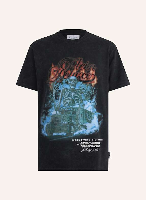 PHILIPP PLEIN T-Shirt Rundhalsausschnitt Ss SKELETON SCHWARZ