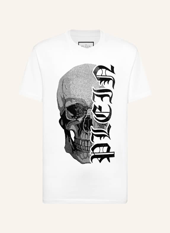 PHILIPP PLEIN T-Shirt Rundhalsausschnitt Ss GOTHIC PLEIN WEISS
