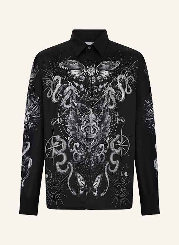 PHILIPP PLEIN PHILIPP PLEIN Silk Shirt All-Over Tattoo SCHWARZ