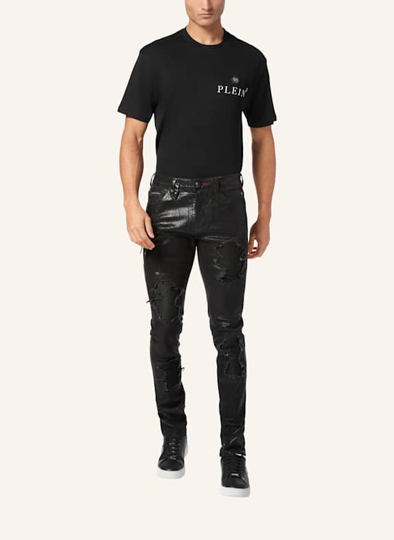 PHILIPP PLEIN Jeans mit geradem Schnitt CAMOUFLAGE SCHWARZ