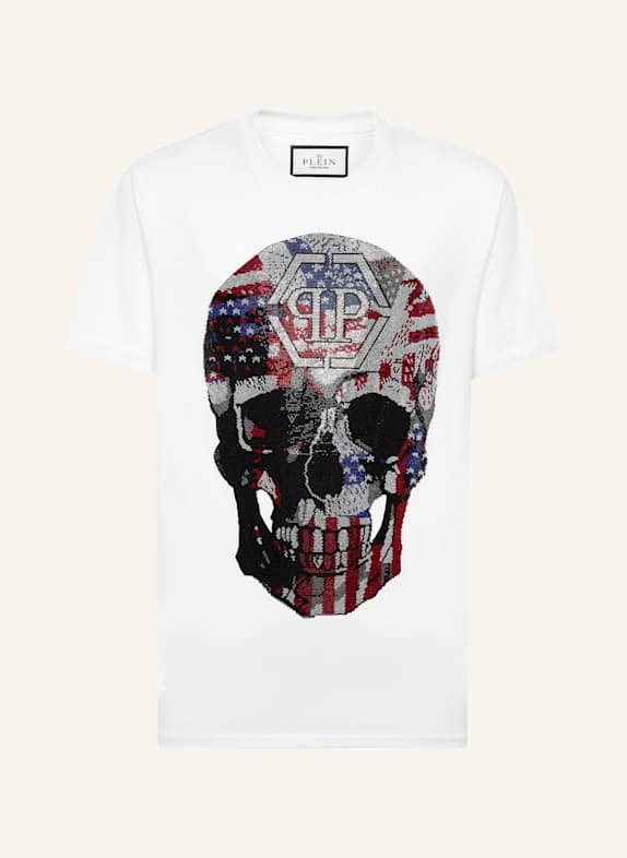 PHILIPP PLEIN T-Shirt Rundhalsausschnitt Ss SKULL WEISS