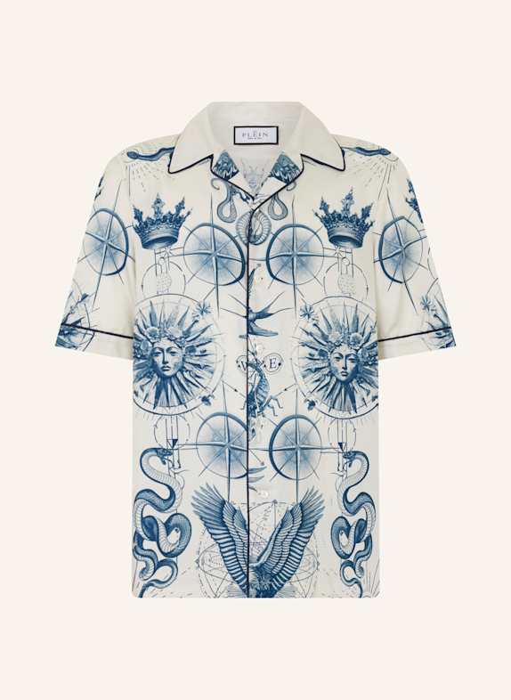 PHILIPP PLEIN PHILIPP PLEIN Silk Bowling Shirt All-Over Tattoo SCHWARZ