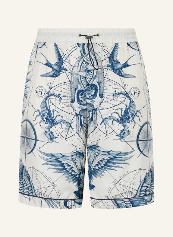 PHILIPP PLEIN PHILIPP PLEIN Silk Bowling Shorts All-Over Tattoo SCHWARZ