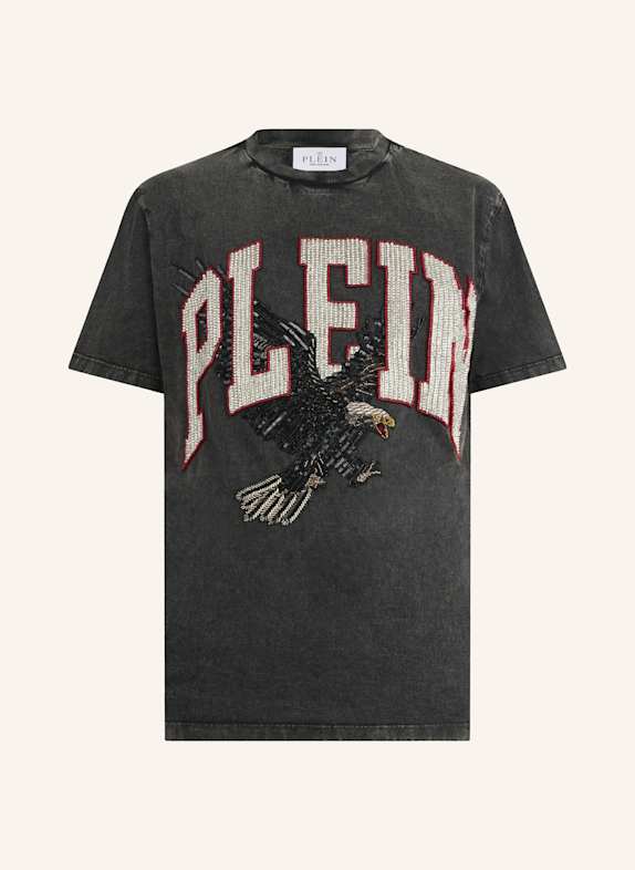 PHILIPP PLEIN T-Shirt Rundhalsausschnitt Ss EAGLE SCHWARZ
