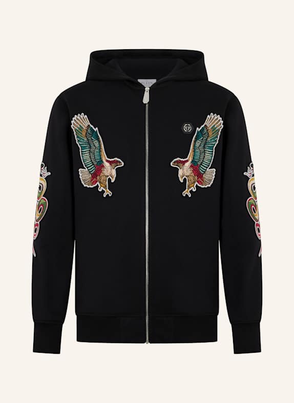 PHILIPP PLEIN PHILIPP PLEIN Zip Hoodie Tattoo Patches SCHWARZ